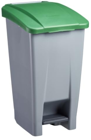Poubelle mobile à pédale Mobily Green - 60l - vert / gris