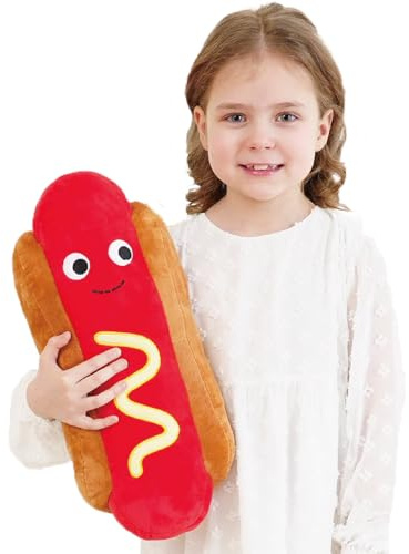 Zctghvy Hot Dog Plush Toy Pillow Hotdog Stuffed Pillow Funny Throw Pillows 17.7 inch Soft Food plushies Gift for Children