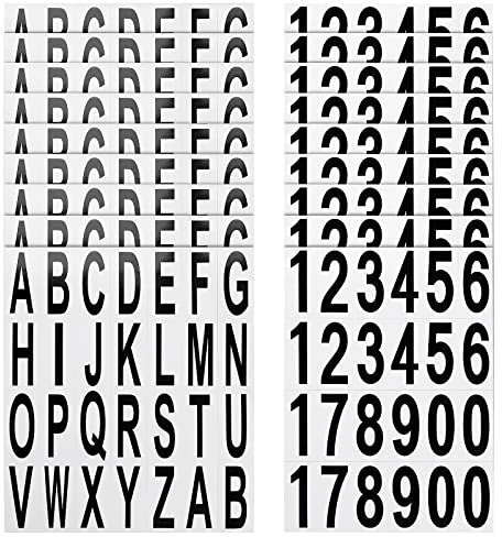Grevosea Briefkastennummern und Buchstaben-Aufkleber, 10 Blatt, Briefkastennummern für draußen, selbstklebende Vinyl-Adressnummern für Zuhause, Geschäft, Wohnung, Schilder, Tür, Autos, Adressnummer