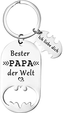 AITENME Schlüsselanhänger Flaschenöffner mit GravurBester Papa der Welt - Geschenk für den Vater zum Vatertag/zu Weihnachten/zum Geburtstag