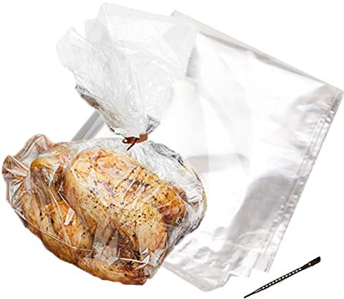VOLWCO Sacchetti for Forno di Tacchino, Sacchetti for Cucinare in Forno, Sacchetti for Cucinare in Forno, Sacchetti for arrostire for Uso in Forno e microonde - 100 Sacchetti 25 x 38 cm