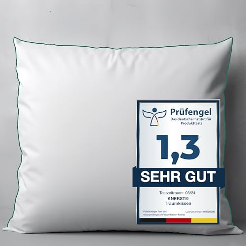 KNERST Traumkissen zum Reinkuscheln - Made in Germany Kissen 80x80 - Kopfkissen 80x80 cm für verführerisch weiche Nächte - ergonomisches Schlafkissen ideal für Jede Schlafposition - Öko-Tex Polster