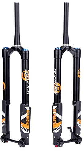 BUCKLOS 26/27.5/29 Zoll Elektro-Mountainbike-Luftfederung, umgekehrte Downhill-Gabel, Durchgangs-Boost, 15x110 mm, Reise-140/180 mm, gerade konische Scheibenbremse, Fahrrad vorne orks