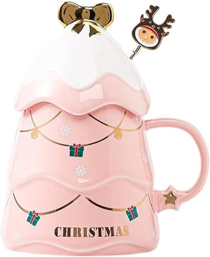 STETHI Weihnachtstasse Kaffeebecher Weihnachtsbecher Porzellan Schneemann Santa Claus Wasserbecher Kaffeetasse Keramik Weihnachtsmotive Weihnachtsdekor Geschenk & Geschenkidee (B)