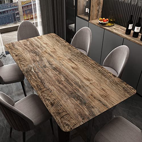 JSEVEM 80CM×4M Extra Wide Thick Brown Grey Wood Wallpaper Peel and Stick Self Adhesive Vinyl Wrap Waterproof Brown Gray Wood Contact Paper Matte Textured Wall Paper Tile Stickers for Bedroom Bathroom