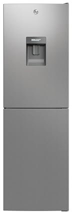 Hoover H-FRIDGE 300 Freestanding Fridge Freezer 50/50 with Water Dispenser, 2 Doors, Low Frost Technology, E Class, 246L Total Capacity, Internal Display, Silver, 54.5x55x176 cm - HOCT3L517EWSK-1