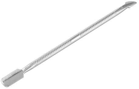 PULABO Neu Edelstahl Nagelhautschieber Löffel Entferner Maniküre Pediküre 1 Stück Tragbare Metall Nagel Trimmer Maniküre Silber tragbar