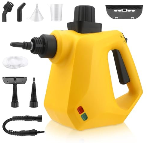 Nettoyeur à vapeur pour tout avec 10 accessoires - 3,5 bars de pression de vapeur 380 ml pour éliminer la saleté et la graisse, 1300W nettoyeur à vapeur à main pour nettoyer les sols, les meubles remb