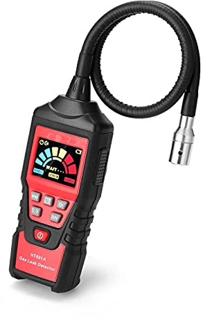 Detector de Gas Natural Detector de fugas de gas analizador de gas digital Ppm Medidor inflamable y inflamable Tester Natural Sound y alarma de luz Ht601a ht601b 9999 ppm con alta sensibilidad(HT601A)