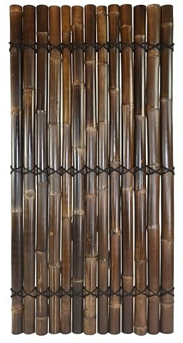 Paravent en bambou noir demi-rond 180 x 90 cm