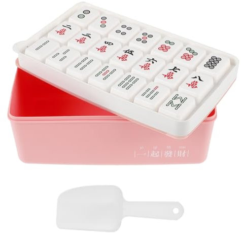 PAMINGONO 1set Vassoi Per Ghiaccio Stile Mahjong Con Scomparti Maker Per Cubetti Di Ghiaccio Alimentare Facile Rimozione e Personalizzazione Per Cocktail e Bevande Soft