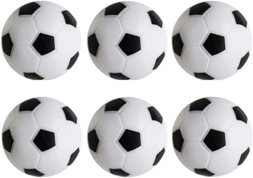 Dzxin Kickerbälle, Reguläre Größe Tischfußball Kickerbälle, 32MM Schwarz und Weiß Tischfußball Ersatzbälle für Erwachsene Kinder Fußball Tisch Spiel, 6 Stück