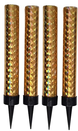 4-Pack 10cm Fountain Candles (Gold & Silver) – Sparkling Decorative Candles for Birthdays, Weddings, Anniversaries, Restaurants & Special Celebrations (Gold)