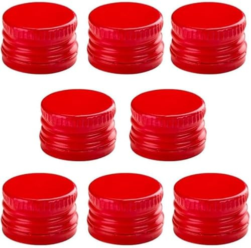 made in home made in home 100 Stück Schraubverschluss Aluminium Drehverschluss 28mm Gewindekappen Deckel Ersatz Verschluss Deckel für Flaschen Rot 28/18 – Rote für Flaschen – Ersatzdeckel luftdicht