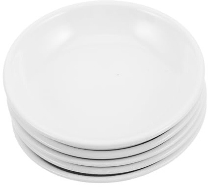 HOMOCONO 5pcs Ceramic Wax Melt Tray Replacement for Wax Melt Warmer, Reusable Oil Warmer Dish round White Ceramic, Practical Replacement Accessories for Home Décor