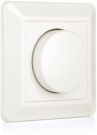 VIPMOON Dimmer Schalter 230V Dimmer für Led Lampen 5-200W Drehdimmer | Push-On/Off Rotary Phasenabschnittsdimmer für dimmbare LED Lampen, Glühlampe und Halogenlampe, Beige
