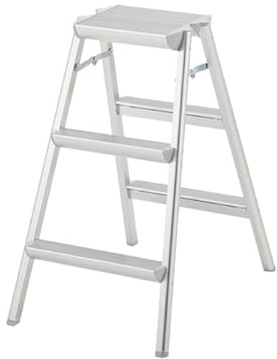 Sgabello pieghevole, sgabello pieghevole in lega di alluminio a 3 gradini, sedia portatile, for casa, ufficio e biblioteca, facile da spostare