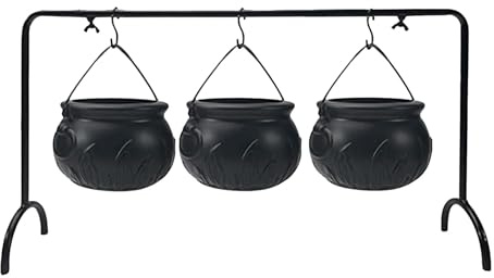 Calderone Nero - Scodella Caramelle a Forma di Calderone,Servitore Caramelle per Feste Secchio Pentola per Decorazione Interni Esterni Cucina Casa