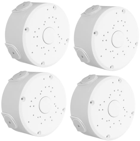 HIAKDOFT 4Pcs Outdoor Camera Junction Box Wall Mounted Cable Hiding Holder Dome Bracket with Spacious Interior for Secure Wire Management and Extension Cord Protection