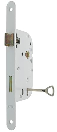 Bricard 2551 Serrure à encastrer axe 50 mm pour Porte de chambres, d'intérieur, coloris Blanc