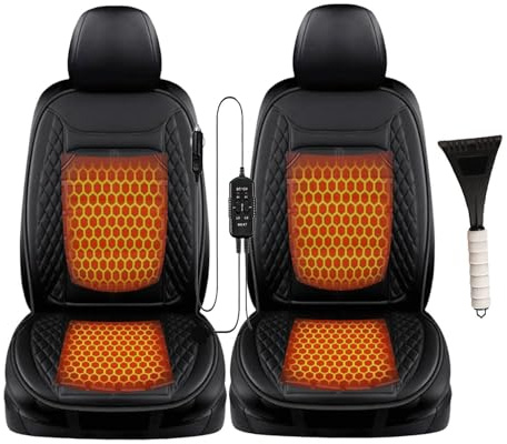 Super caldo 𝐬𝐞𝐝𝐢𝐥𝐞 𝐫𝐢𝐬𝐜𝐚𝐥𝐝𝐚𝐭𝐨 𝐚𝐮𝐭𝐨, Viene Fornito Con Una Pala Da Neve, Copri Sedile Auto Adatto a vari modelli di auto,Black-two-seater