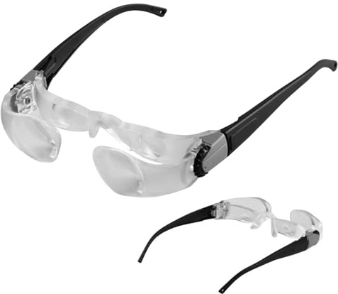 TV-Brille, Vergrößerungsbrille, verstellbar, 4-Fach vergrößernde Brille, blendfrei, tragbare Lupe, ideal für Senioren mit Kurzsichtigkeit, Fernsehen für Sehbehinderte, Lesen, Lesen