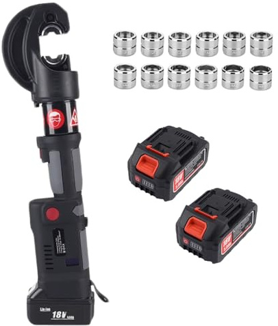 Crimpatrice idraulica elettrica 12 tonnellate per pinza crimpatrice, crimpatura continua cavi rame alluminio, batteria 18V 4Ah e portatile