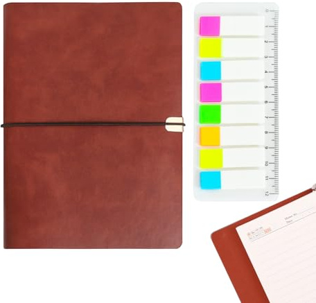 MIPIACE A5 Leather Journal 23x17cm 100 Hojas/200 Páginas Recargable Cuaderno Cuero Líneas Horizontales Cuaderno Vintage Diario de Viaje Vintage Trabajo Estudio Oficina Regalos para Niños Amigos Colega