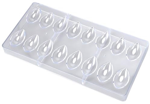 Molde para trufa de policarbonato de 16 cavidades, molde para Chocolate con forma de oliva, herramienta fácil de limpiar y de liberación rápida para hornear dulces y bombones