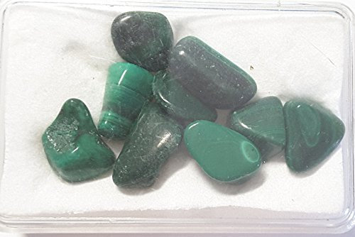 KRIO Malachit Handschmeichler Steingröße S in Kunststoffdose liebevoll abgepackt
