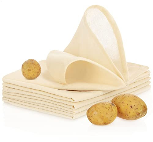 com-four® 5x Kartoffel-Press-Säckchen aus 100% Baumwolle - Kloßsack zur Herstellung von Knödeln und Klößen - Presstuch oder Seihtuch