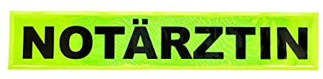 RescPol Rückenschild NOTÄRZTIN gelb 42 x 8cm