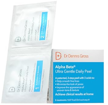 Dr. Dennis Gross Alpha Beta Ultra Gentle Daily Peel: for Dehydrated or Sensitive Skin, Uneven Tone or Texture, Fine Lines or Enlarged Pores (5 Treatments)