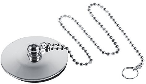 Miskall Bonde de Baignoire à l'ancienne, évier de Cuisine chromé, Couvercle de vidange de Salle de Bain, Remplacement de crépine avec chaîne