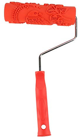 Fyearfly Farbroller, 17,8 Home Wall Gummi-Farbroller 3D Prägung Haushalt DIY Farbroller Kunstpinsel Relief Roller Werkzeug mit Griff für Heimdekoration, Club Dekoration