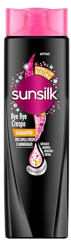 Sunsilk, Shampoo Bye Bye Crespo, Shampoo per Capelli Crespi, Dona Capelli Morbidi, Visibilmente Sani e Luminosi, Formula Active Fusion Arricchita con Olio di Macadamia, Elastina e Biotina, 400 ml