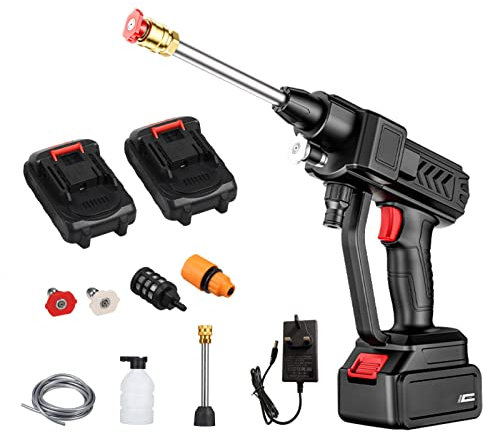 Cordless Pressure Washer,KKnoon Battery Pressure Washer 600PSI High Power Washer Machine with Rechargeable Battery,Portable Pressure Washer for Car Fence Floor Cleaning Watering