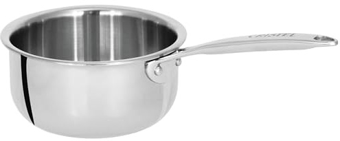 Cristel Castel'Pro - Mini cacerola de acero inoxidable, construcción de 3 capas, segura para todas las cocinas + inducción (.5 cuartos de galón)