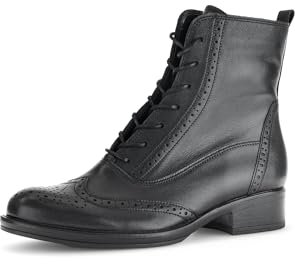 Gabor Damen Schnürstiefeletten, Frauen Stiefeletten,Stiefel,Bootee,Booties,halbstiefel,Kurzstiefel,uebergangsschuhe,schwarz,39 EU / 6 UK