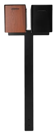Ilyapa Double boîte aux lettres pour l'extérieur – 109,2 x 10,2 x 10,2 cm – Double boîte aux lettres en métal noir pour l'extérieur avec plaque de montage universelle