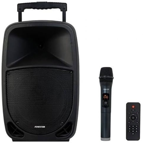 FONESTAR Altavoces MALIBU-310 Portátiles Bluetooth 100W con micrófono UHF y Trolley