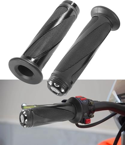 Flaconi 2PCS Puños de Moto, Empuñaduras para Manillar de Motocicleta, Adaptan para Motocicletas, Scooters (Negro)