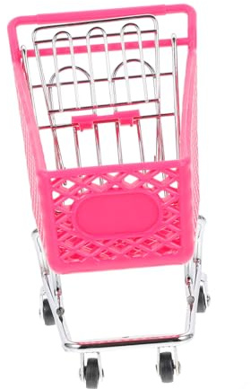 HONITANO Creative Mini Metal Craft Shopping Cart Storage Basket Desktop Organizer for Pens Cosmetics Gadgets Smooth Iron Craft Design for Home and Office Random Color