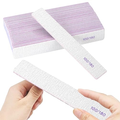 15Pcs Double Sided Nail Files, 100/180 Grit Emery Boards, rofessional Reusable Double Sided Emery Boards Manicure Tool for Nail Grooming, Styling, Manicure, and Salon or Home Use(Size:100/180)