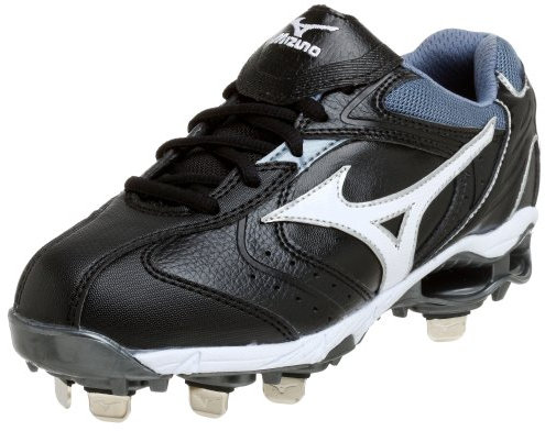 Mizuno kvinnors 9 Spike Double Play Plus Softboll-klot, Svart vit, 35 EU