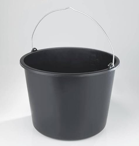 Baueimer 12 Liter, schwarz mit verzinktem Bügel
