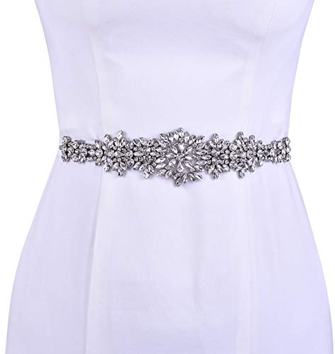 TOPQUEEN Señoras Cristal De Boda Cinturón Faja,Rhinestone Nupcial Cinturón Faja, Rhinestone Nupcial Sash Perlas Bo
