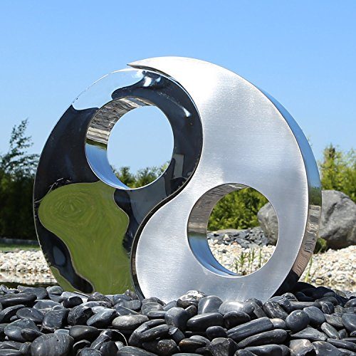 CLGarden Edelstahl Element Yin Yang zum BAU für Gartenbrunnen Springbrunnen Zierbrunnen Skulptur Wasserspiel Brunnen