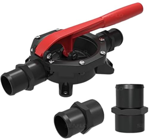 SEAFLO 720GPH Manual Diaphragm Hand Bilge Pump for Water Transfer (Plastic Handle)