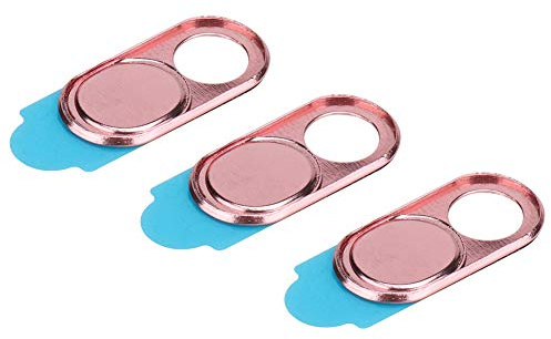 Annadue Kafuty Cubierta de Cámara Web 3pcs Metal Ultra Fina Cubierta de Tapa de Lente Protección Seguridad de privacidad Uso para Teléfono Inteligente Tableta Computadora Portátil(Rosado)